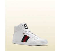 Sneaker 'Coda' mit hohem Schaft, ineinandergreifendem G und Gucci-Webstreifen.