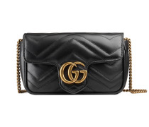 GG Marmont Super-Mini-Tasche aus Matelassé-Leder
