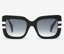 Eckige Rodeo Sonnenbrille Schwarz