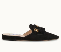 Mules aus Veloursleder