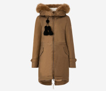 Langer Twill-Parka aus reiner Baumwolle