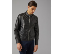 Bikerjacke aus Mattem Nappaleder