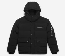 weite Daunenjacke mit Kapuze