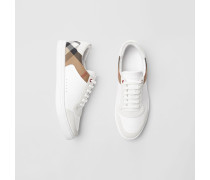 Sportschuhe aus Leder und House Check-Gewebe