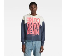 Hard Core Denim Hoodie Color Block