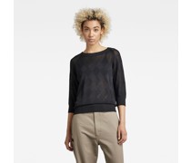 Pointelle Half Sleeve Knitted Pullover