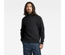 3D Line Loose Half Zip Knitted Pullover