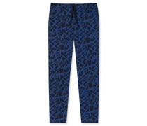 Schiesser Loungehose lang Organic Cotton nacht gemustert