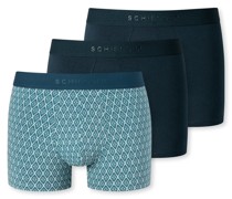 Schiesser Shorts 3er-Pack Organic Cotton Webgummibund uni/gemustert mehrfarbig