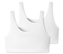 Schiesser Bustier 2er-Pack ohne Cups Organic Cotton weiß