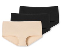 Schiesser Shorts 3er-Pack Organic Cotton schwarz/ sand