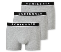 Schiesser Shorts 3er-Pack Organic Cotton Webgummibund -meliert