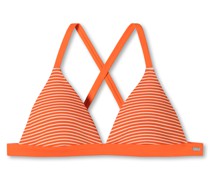Schiesser Bikini Triangel-Top herausnehmbare Cups variable Träger Streifen orange