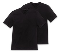 Schiesser Shirt kurzarm Jersey 2er-Pack V-Ausschnitt