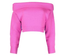 Schulterfreier Cropped-Pullover