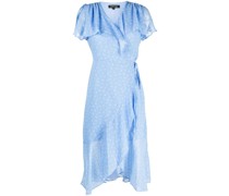 floral-print ruffled wrap dress