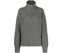 Gerippter Pullover mit Stehkragen