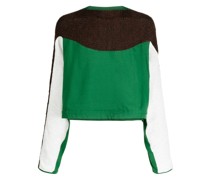 long-sleeve knitted-panel Pullover
