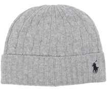 Strickmütze mit Logo-Stickerei