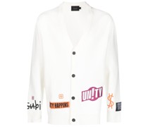 Collective Cardigan mit Logo-Patch