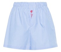 Gestreifte Shorts mit Logo-Stickerei