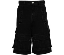 Jeans-Cargo-Shorts mit hohem Bund