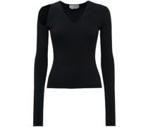 Gerippter Pullover mit Cut-Outs