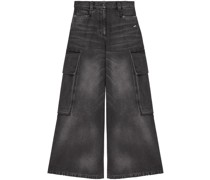 Tief sitzende Wide-Leg-Jeans