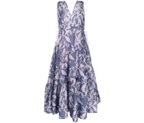 Ausgestelltes Midikleid mit Blumen-Print
