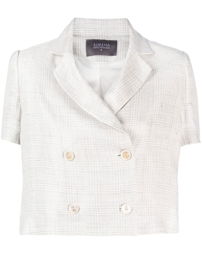 Lorena Antoniazzi Damen Karierte Cropped-Jacke