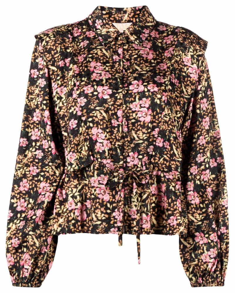 byTiMo Damen Bluse mit blumigem Print