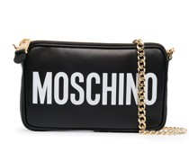 Schultertasche mit Logo-Print