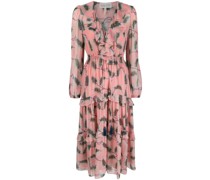 Kleid mit Feder-Print