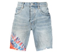 Jeans-Shorts mit Batik-Print