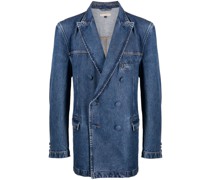 Doppelreihiger Jeans-Blazer