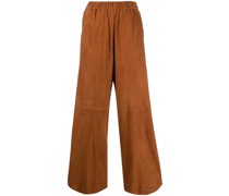 Wide-Leg-Hose aus Leder