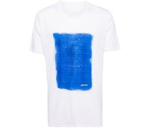 Leinen-T-Shirt mit Malerei-Print
