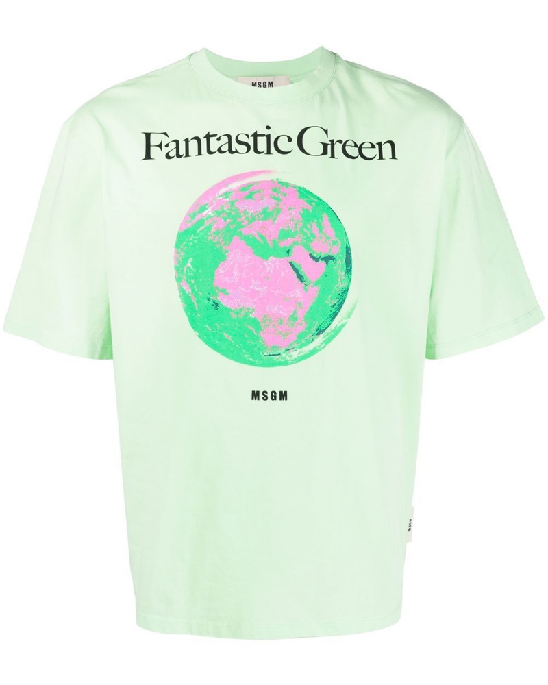 MSGM Damen Fantastic Green T-Shirt