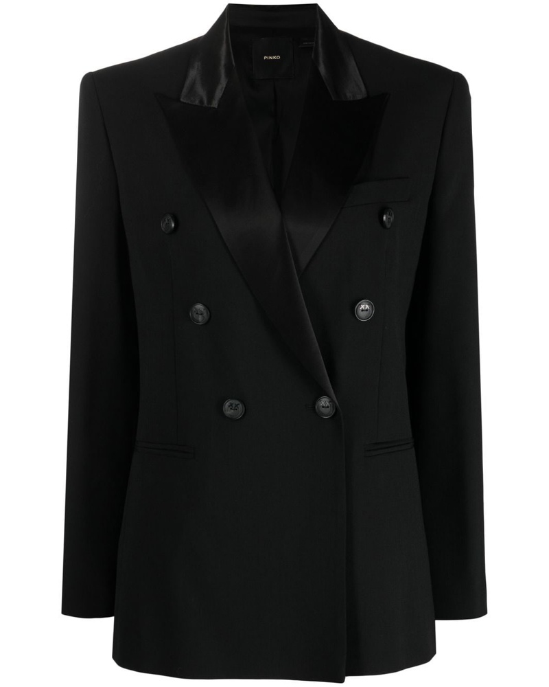 Pinko Damen Satin Doppelreihiger Blazer