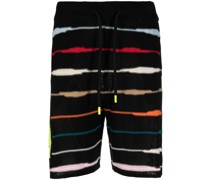 Gestreifte Shorts mit Intarsien-Logo