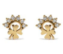 18kt Gelbgoldohrstecker mit Diamanten