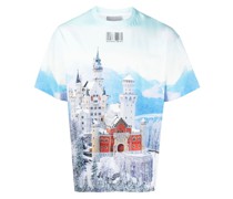 T-Shirt mit Winterschloss-Print