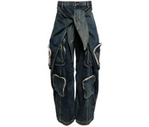 knotted wide-leg jeans