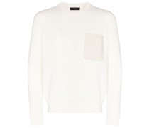 Gerippter Pullover mit aufgesetzter Tasche