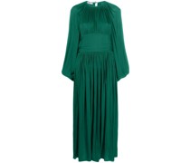 poet-sleeve flared maxi dress