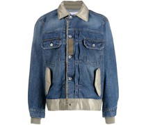 Jeansjacke mit Kontrastkragen