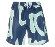 Badeshorts mit abstraktem Print