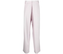 pleat-detail cotton tailored trousers