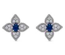 18kt Princess Flower Weißgoldohrringe