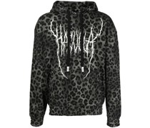 Kapuzenpullover mit Leoparden-Print